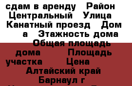 сдам в аренду › Район ­ Центральный › Улица ­ Канатный проезд › Дом ­ 49 а › Этажность дома ­ 1 › Общая площадь дома ­ 30 › Площадь участка ­ 2 › Цена ­ 8 000 - Алтайский край, Барнаул г. Недвижимость » Дома, коттеджи, дачи аренда   . Алтайский край